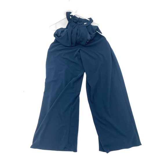 Dressy Collection By Vivian Diamond Gala Evening wear Jumpsuit Navy Medium - Picture 4 of 5